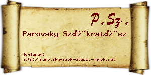Parovsky Szókratész névjegykártya